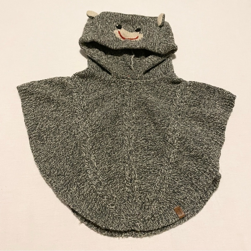 Roots Kids Cable Knit Monkey Face Poncho 3 - 5 Years